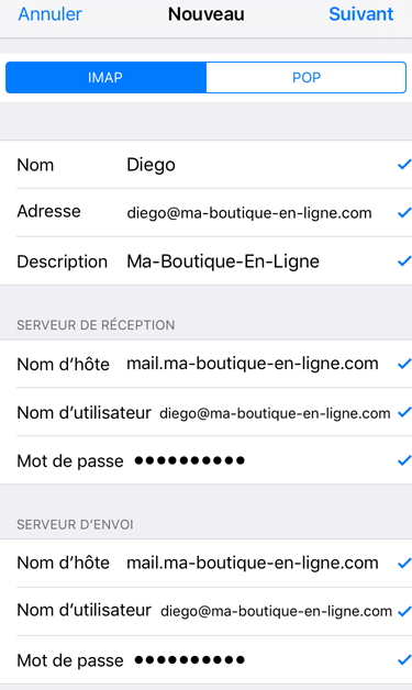 Accédez à un compte e-mail sous iOS / iPhone