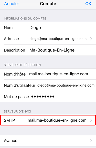 Accédez à un compte e-mail sous iOS / iPhone