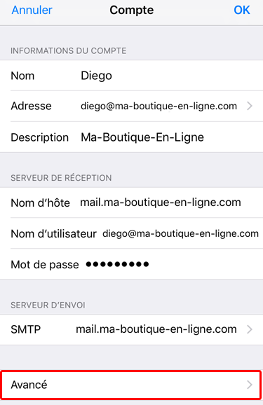 Accédez à un compte e-mail sous iOS / iPhone