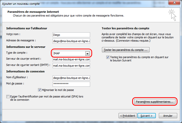 Créer un compte e-mail sous Microsoft Outlook 2010